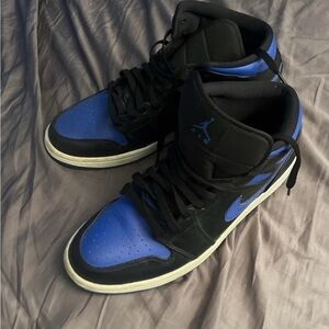 Jordan Black and Blue High-Top Sneakers